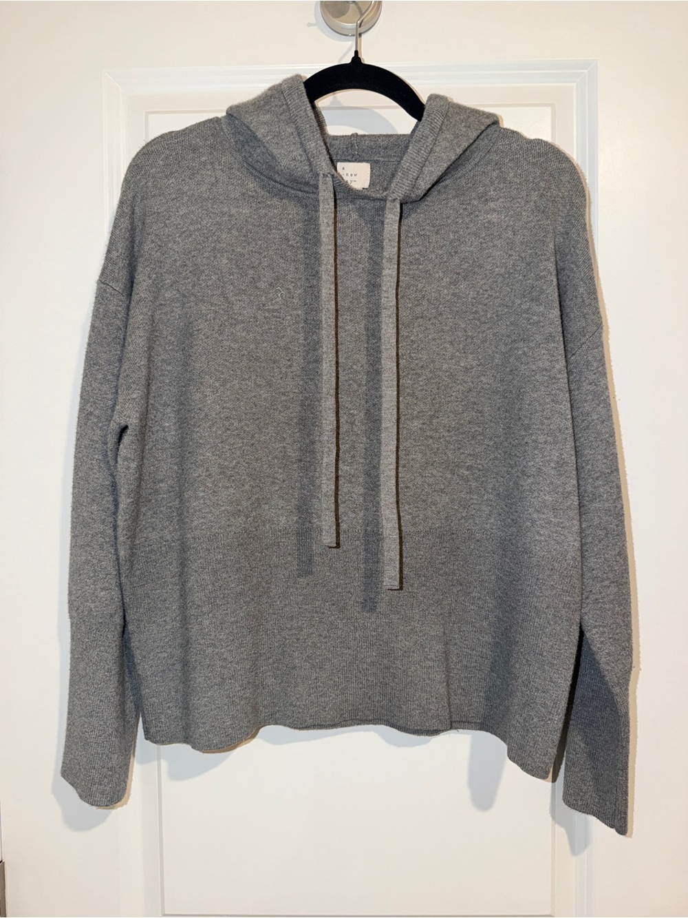 a new day, Gray Knit Sweater Hoodie and Matching Pencil Skirt, M/L - Picture 3 of 11